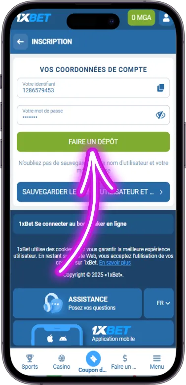 Connexion compte 1xbet